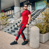 Red & Black Jordan Printed Tracksuit For Men