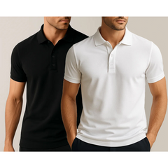Pack Of 2 Polo T-Shirt - White & Black