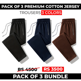 Men's comfortable Cotton Jersey Trouser Bundle of 3