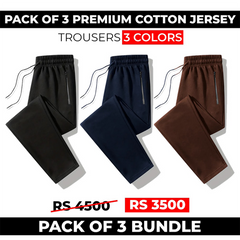 Men's comfortable Cotton Jersey Trouser Bundle of 3