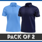 Pack Of 2 Polo T-Shirt - Sky Blue & Navy Blue