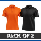Pack Of 2 Polo T-Shirt - Orange & Black