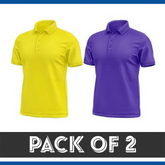 Pack Of 2 Polo T-Shirt - Yellow & Purple