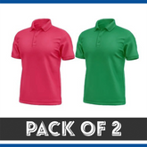 Pack Of 2 Polo T-Shirt - Pink & Sports Green