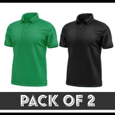 Pack Of 2 Polo T-Shirt - Sports Green & Black