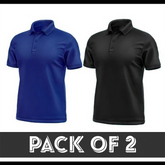 Pack Of 2 Polo T-Shirt - Navy Blue & Black