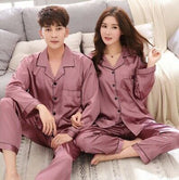 Silk couple night suit - Pink