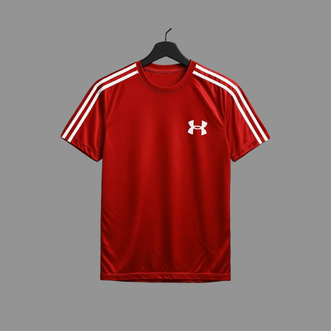 Bundle of dry fit round neck t-shirts  with shoulder strip and logo