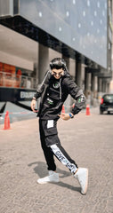 Black Cargo Track Suit for Men's