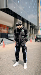 Black Cargo Track Suit for Men's