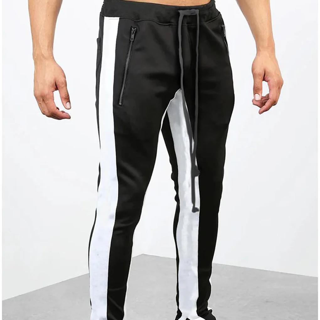 Stylish Black & White Contrasted Panelling Trouser For Men