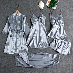 5 piece night suit for women's - Gray