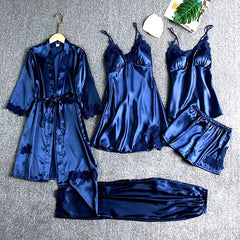 5 piece night suit for women's - Blue