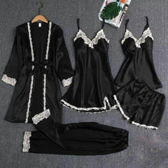 5 piece night suit for women's - Black