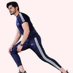 Navy Blue Tri Line Tracksuit