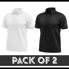 Pack Of 2 Polo T-Shirt - White & Black