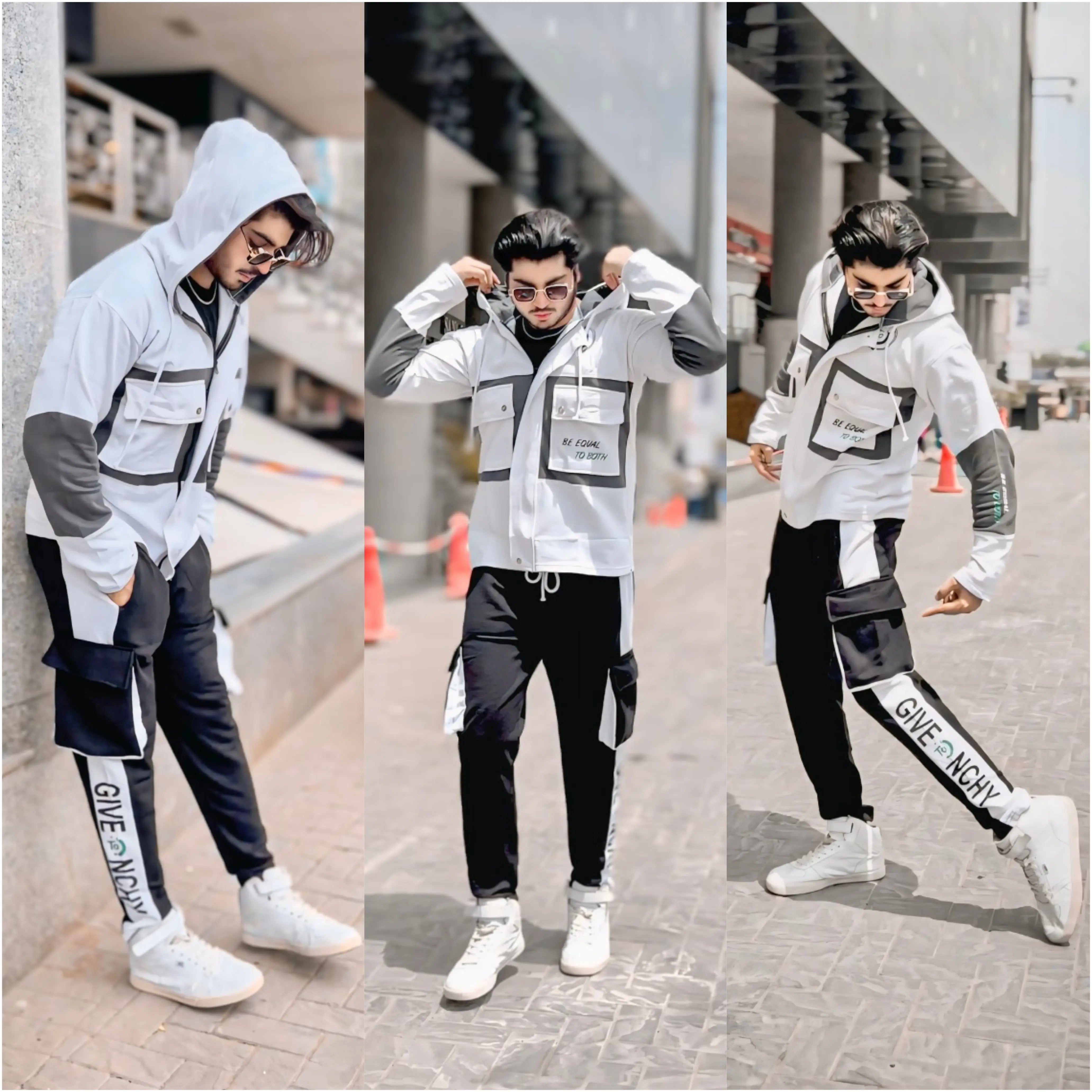 White Cargo Track Suit for Men's